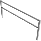 Stationary access barriers | for bolting on site | with top and quarter-bent bar | hot-dip galvanized | total width: 3000 mm